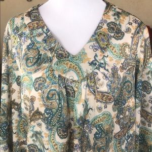 #103 Beautiful multi green print. Size L